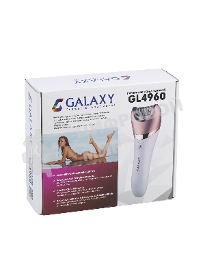 Прибор для ухода за кожей Galaxy Line GL 4960, белый, 2 скорости, 45 минут непрерывной работы, защита от водяных брызг и струй воды с любого направления, 4 основных и 2 дополнительные насадки, индикаторы работы и зарядки