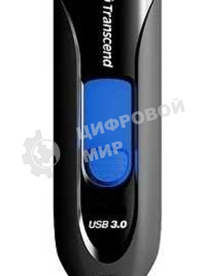 Флешка USB Transcend JetFlash 790 (TS64GJF790K), 64 Gb, USB 3.0, R/W 90/40, черный/синий