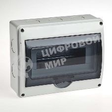 Бокс ОП Тусо 10мод. (4в) IP65 сер./дым. двер. Рувинил 69011