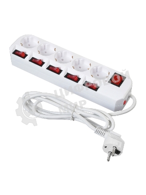 Сетевой фильтр Buro 500SH-1.8-SW-W 1.8 м, 5 розеток, белый, коробка