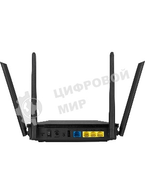 Роутер ASUS RT-AX53U 802.11b/g/n/ac/ax, до 574 + 1201 Mbps, 2,4 + 5 гГц, 4 антенны, USB