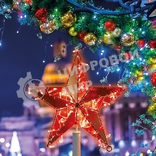 Светодиодная фигура Neon-night Звезда 100 см, 200 светодиодов, с трубой и подвесом, цвет свечения красный