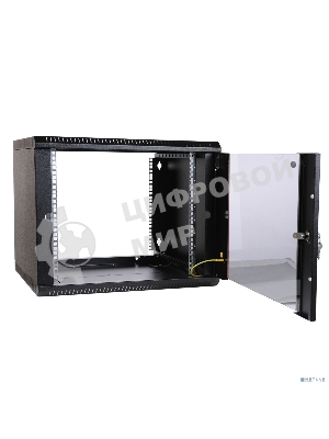 Шкаф телекоммуникационный настенный разборный ЦМО ЭКОНОМ 6U (600 x 350) дверь металл, черный (ШРН-Э-6.350.1-9005)