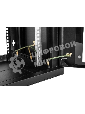 Шкаф коммутационный ЦМО (ШРН-6.650-9005) настенный 6U 600x650мм пер.дв.стекл 200кг черный 600мм 180град.