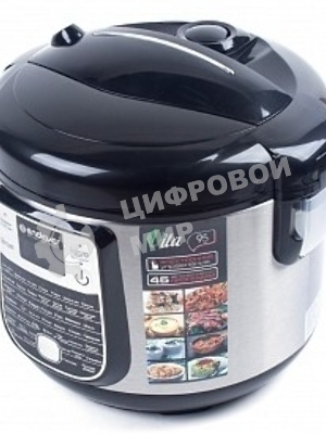 Мультиварка Endever Vita-95, мощность 1000 Вт, черный/стальной, емкость 5л, 45 авторежимов работы, книга рецептов