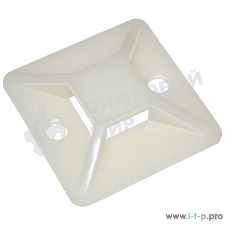 Площадка самокл.20х20 под хомуты белый (уп.100шт) IEK UHP30-20-100