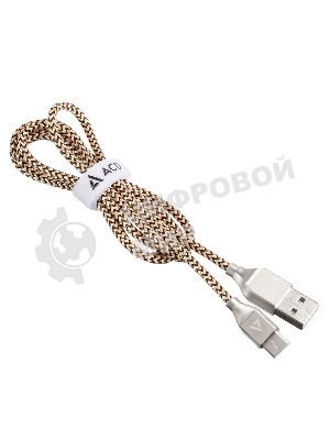 Кабель USB ACD-Titan Type-C ~ USB-A Нейлон, 1м, желто-черный