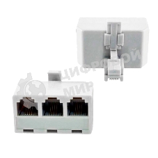Телефонный разветвитель RJ-11 6p4c, штекер на 3 гнезда, M/3xAF, белый, GA-RJ11-T-3
