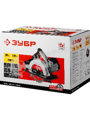 Пила дисковая, 90°-85 мм, диск 235 мм, 2200 Вт, ЗУБР ПД-85