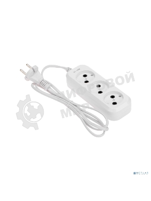 Удлинитель PROconnect 3 гнезда, 1,5 м, 2х0,75 мм², б/з, белый