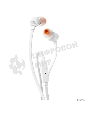 Проводные наушники JBL Tune 110 белый, внутриканальные, Jack 3.5 мм