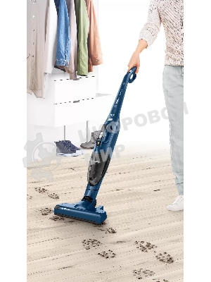 Пылесос вертикальный Bosch BCHF 2MX20 синий, питание от аккумулятора, 150 Вт, уборка сухая, пылесборник 0.4 л