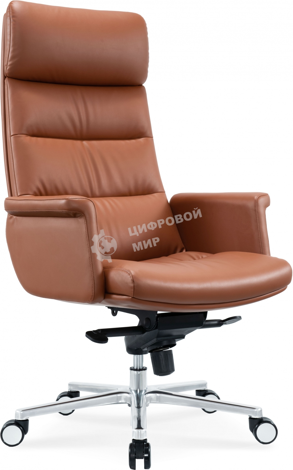 Кресло руководителя Cactus CS-LBR-CARACAS кожа крестов. алюминий