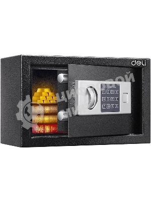 Сейф Deli ET520 310x 200x 200 мм, ключевой, электронный, черный/серебристый