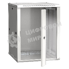 Шкаф монтажный ITK LINEA W (LWR3-18U66-GF) настенный 18U 600x600мм пер.дв.стекл задн.дв.стал.лист 90кг серый 500мм 41кг 200град. IK08 сталь