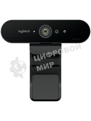 Веб-камера Logitech Brio 4K HDR 3840x2160, 30 кадр/с, USB Type-A, микрофон (2 шт, шумоподавление), автоматическая фокусировка, автоосвещение, HDR, шторка приватности, универсальное крепление