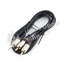 Кабель аудио Cablexpert CCAB-02-35M2RM-1.5MB. 3.5 Jack(M)/2х RCA (M), черный, 1.5м, блистер
