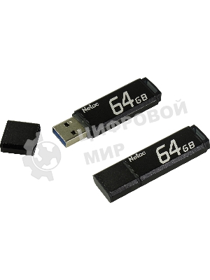 Флешка USB Netac U351 (NT03U351N-064G-20BK), 64Gb, USB 2.0, R/W 25/10, черный