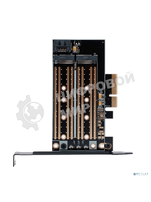 Адаптер Gembird для двух SSD M.2 (NVMe+SATA) в разъем PCI-e MF-PCIE-NVME-SATA, коробка