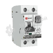 Выключатель автоматический дифференциального тока EKF DA63-16-30e АВДТ-63 16А/30мА (хар-ка C, электронный тип A) 6кА EKF PROxima