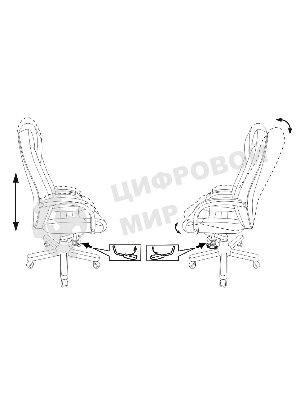 Кресло Бюрократ T-9923WALNUT/BLACK черный, кожа