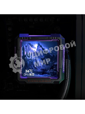 Водяное охлаждение для процессора Thermalright Frozen Warframe Pro 360 черный ARGb (360мм, черный, ARGb/Fans: 3x120мм, 70.84CFM, 29.8dBA, 2000RPM/Pump height 60мм, 23dBA, 3000RPM, Rad thickness 27mm/S: 1200, 1700, 1851, 2011, 2066, 115X, AM4, AM5)