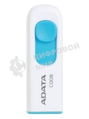 Флешка USB ADATA C008 (AC008-32G-RWE), 32Gb, USB 2.0, R/W 15/5, белый/синий