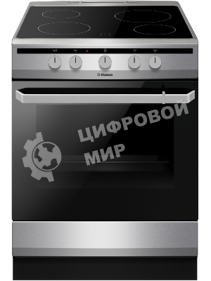 Плита электрическая Hansa FCCX64000 серебристый, конфорок 4 шт, духовка 69 л, 60 см x 85 см x 60 см