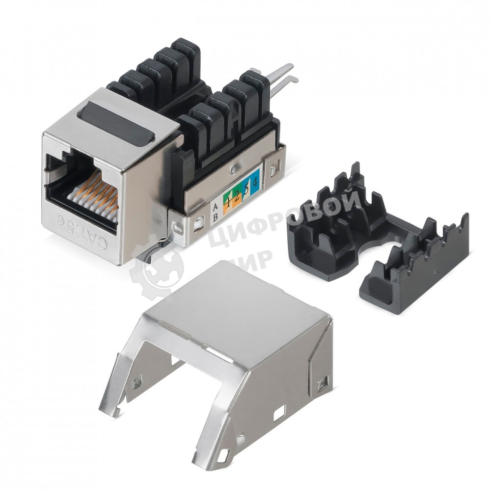 Модуль Hyperline WRLine WR-KJ-RJ45-C5E-SH-90 информ. KeystoneRJ45 1 cat.5e FTP черный