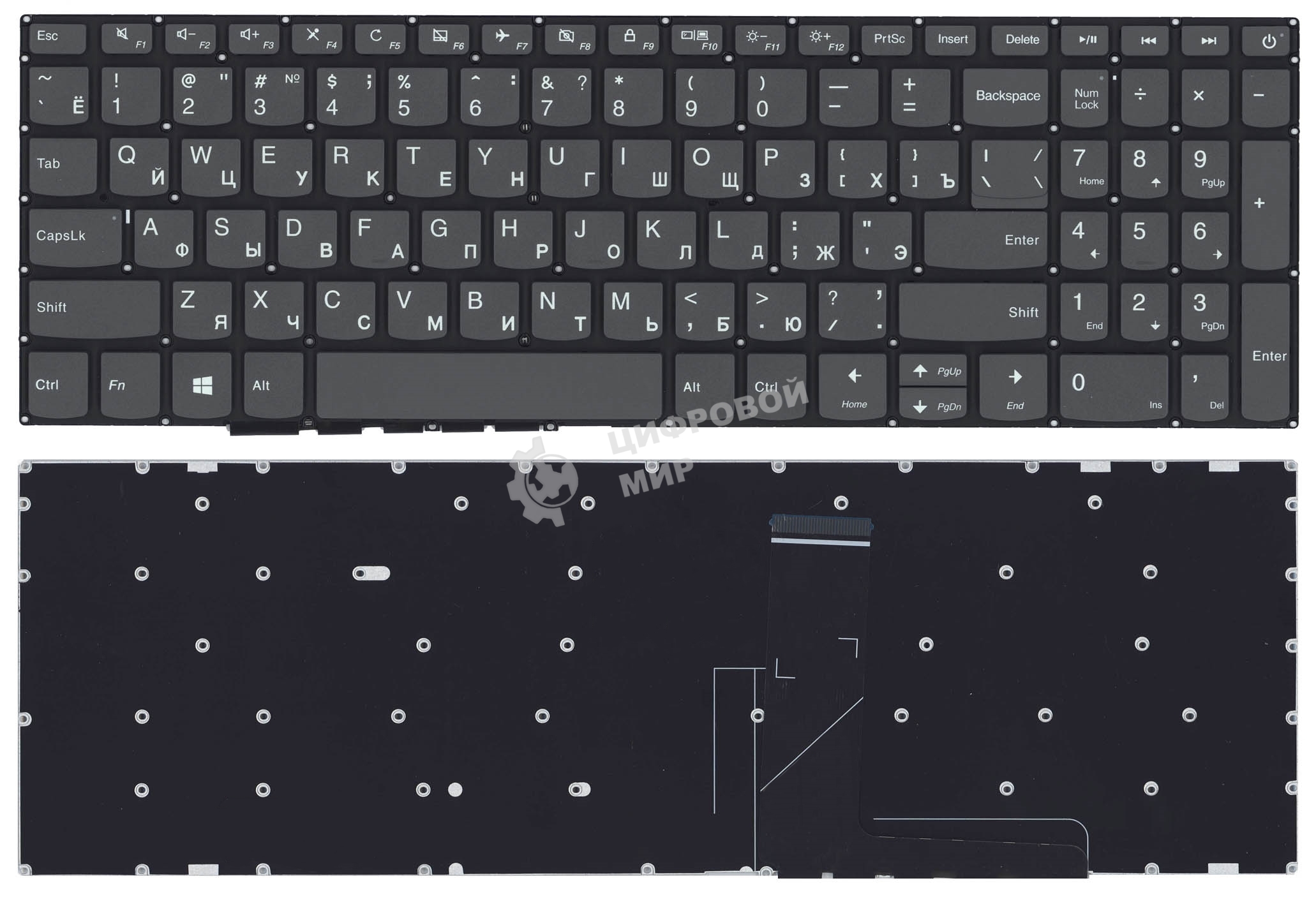 Клавиатура для ноутбука Lenovo IdeaPad 320-15ABR 520-15IKB черная