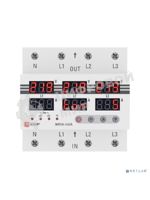 Трехфазное реле напряжения и тока с дисп. MRVA-3 63A EKF MRVA-3-63A EKF