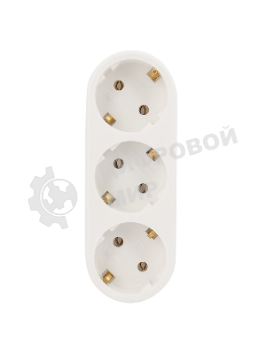 Набор тройников электрических линейных Rexant 16 А с заземлением, белый (2 шт./уп.)