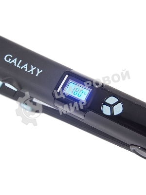 Выпрямитель для волос Galaxy GL 4505 черный/голубой, 27,5/57 мм, 200 °C, 1 режим