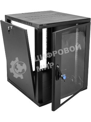 Шкаф ЦМО телекоммуникационный настенный сварной 12U (600 650) съемные стенки, дверь стекло, черный