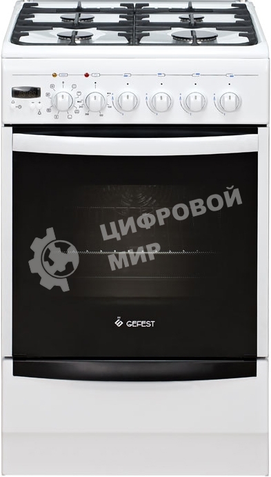 Плита комбинированная Gefest ПГЭ 5102-03 белый, конфорок 4 газовых, духовка 55 л, 50 см x 85 см x 58.5 см