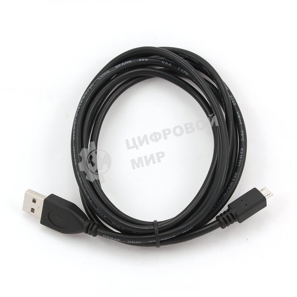Кабель USB2.0 Pro Cablexpert CCP-mUSB2-AMBM-10, AM/microBM 5P, 3м, экран, черный, пакет
