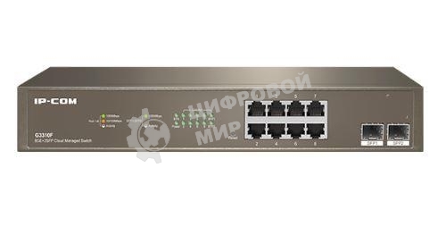 Коммутатор управляемый IP-COM G3310F, настенный, 1000 Мбит/сек, 8 port, SFPx2