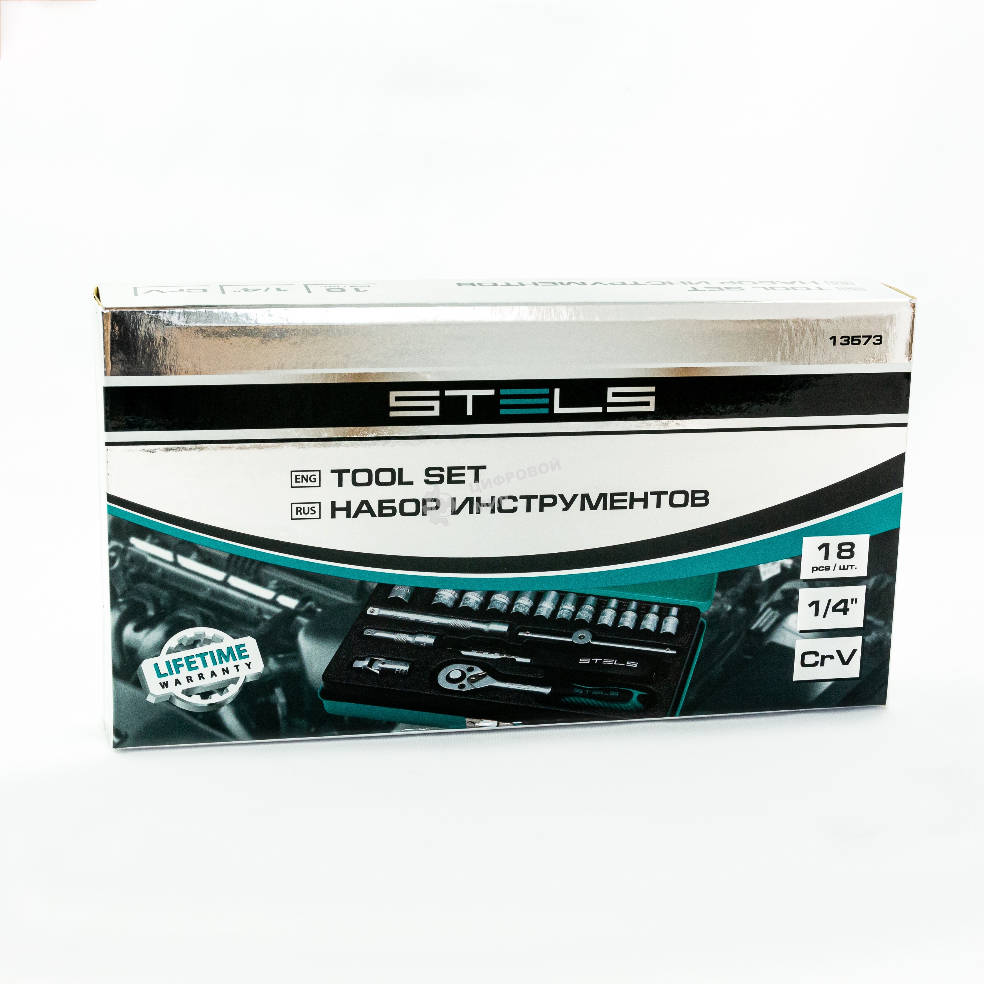 Набор торцевых головок с трещоткой Stels 1/4