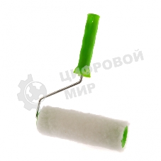 Валик с натуральным мехом Сибртех, с ручкой, 200 мм, ворс 12 мм, D 48 мм, D ручки 6 мм