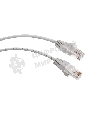 Шнур коммутационный Cabeus, Cat.5e, неэкр., U/UTP, RJ45/RJ45, PVC, AWG24, 0.15м, серый