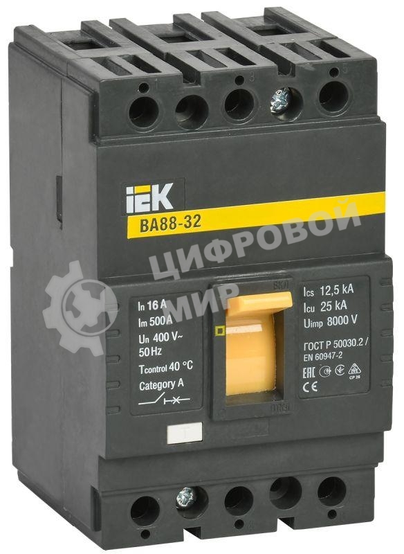 Выключатель автоматический ВА88-32 3Р 16А 25кА SVA10-3-0016 IEK
