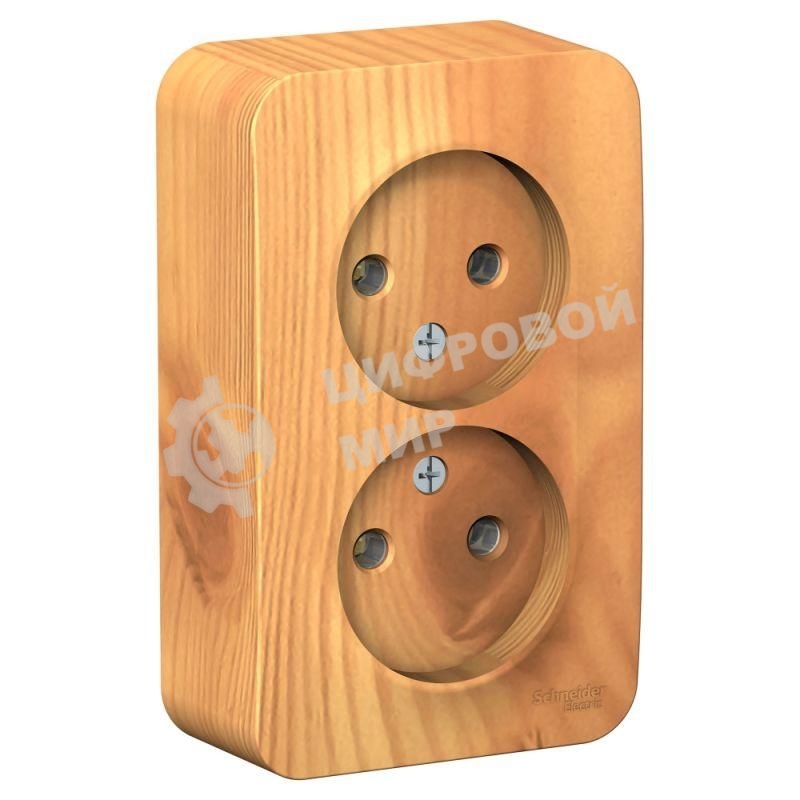 Розетка 2-ая б/з без шторок 16А, 250 В, изолир. пластина SE Blanca наруж Ясень