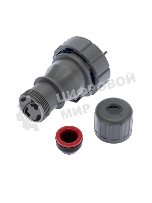 Вилка Rexant прямая влагозащищенная 2P+РE, 16 А, IP68