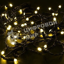 Гирлянда Neon-night Нить 10м, эффект мерцания (каждый 5-ый), черный ПВХ, 230В, Желтый