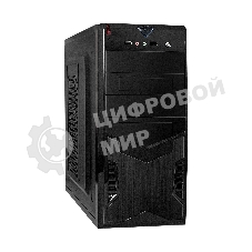 Компьютерный корпус Miditower ExeGate CP-604-UNS500 (ATX, БП UNS500 с вент. 12см, 2*USB, аудио, черный)