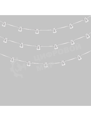 Гирлянда Neon-night Белт-Лайт 2 жилы, 50 м, шаг 20 см, 250 патронов E27, IP65, белый круглый провод