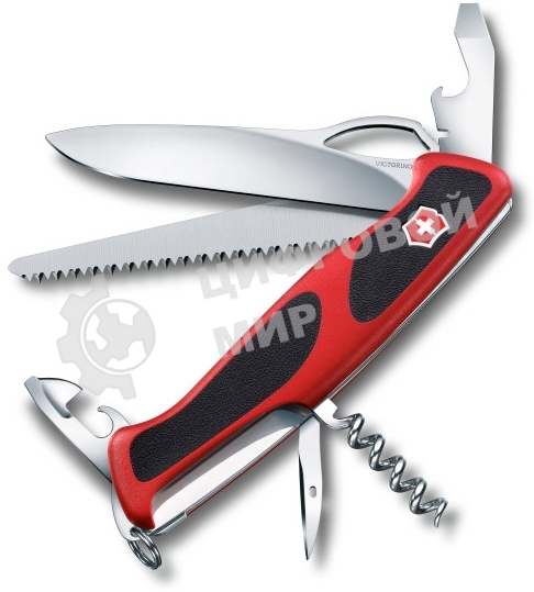 Нож перочинный Victorinox RangerGrip 79 (0.9563.MC) 130мм 12функций красный/черный карт.коробка