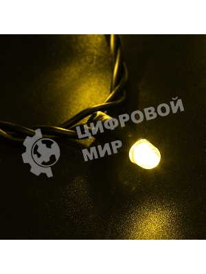 Гирлянда Neon-night Нить 10м, эффект мерцания (каждый 5-ый), черный ПВХ, 230В, Желтый