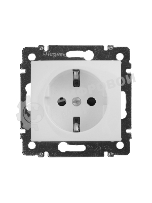 Розетка электрическая Valena с заземлением и шторками (белая) Legrand 774421