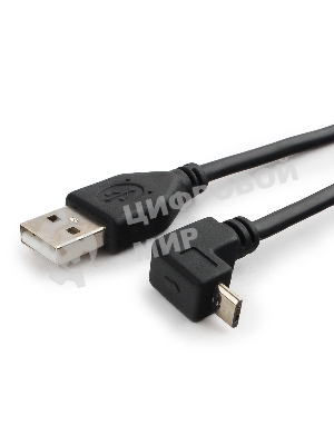 Кабель Gembird/Cablexpert Pro AM/microBM 5P, 1,8м, угловой, экран, черный